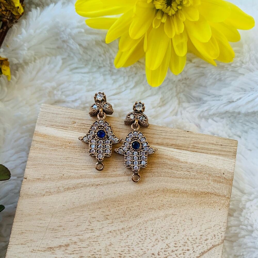 Hamsa hand earrings sterling silver